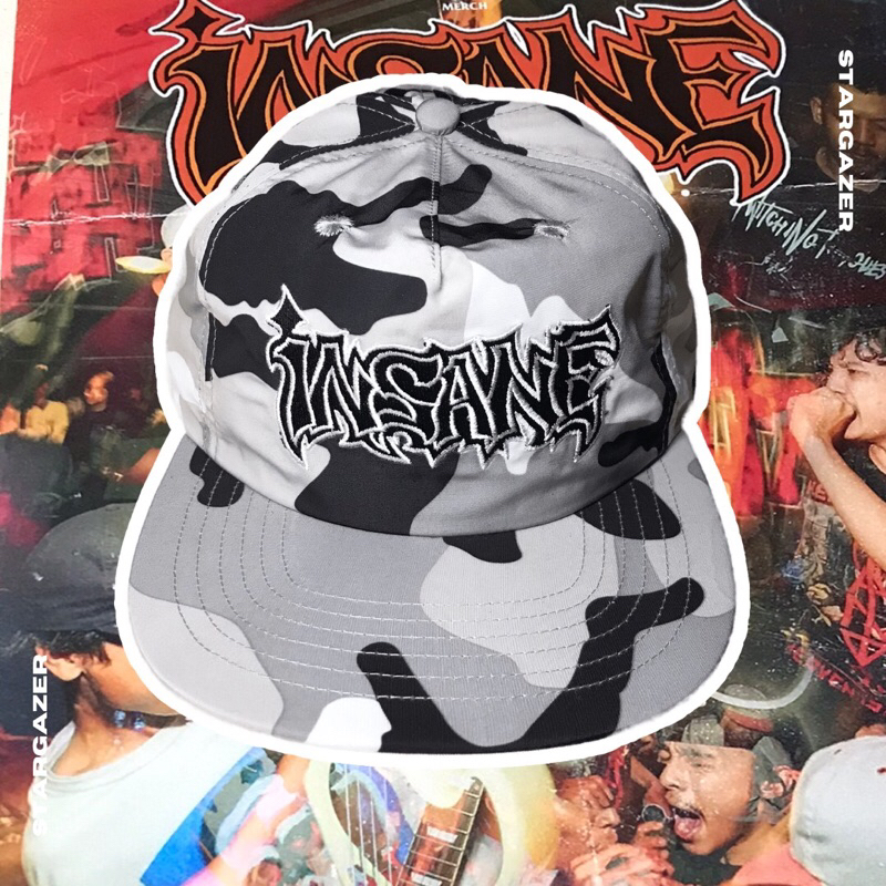 (NEW) Topi Insane Band Classic Snapback - White Army Original