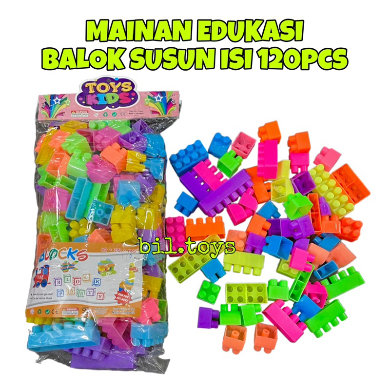MAINAN EDUKASI BALOK SUSUN BLOCK PARTY BALOK KREATIF ISI 120 &amp; 45pcs