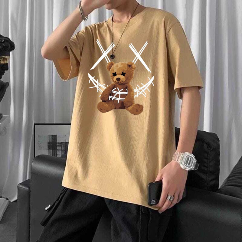 BAJU KAOS OVERSIZE BEAR DISTRO LENGAN PENDEK PRIA ATASAN COWOK FASHION