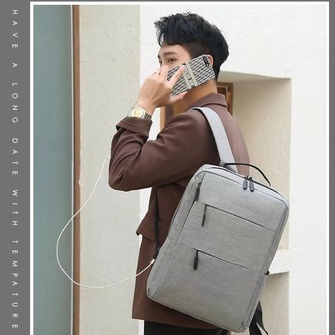 Rowling (Tas-239) RANSEL LAPTOP 3 IN 1  LOCKER TAS PRIA USB IMPORT PLUS POUCH KECIL BACKPACK MURAH PUNGGUNG BAG SEKOLAH TERBARU