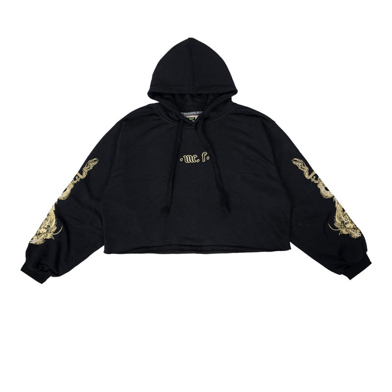 HOODIE CROP OVERSIZE BLACK DRAGON