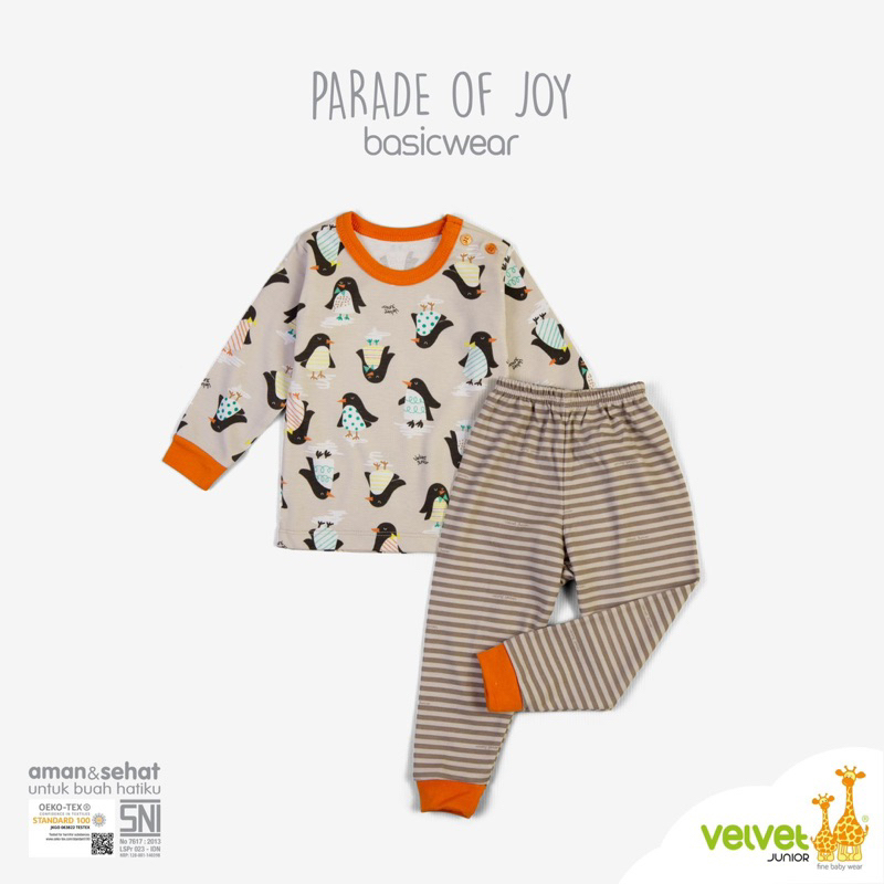 Velvet junior stelan panjang kancing pundak size S / M / L / LB