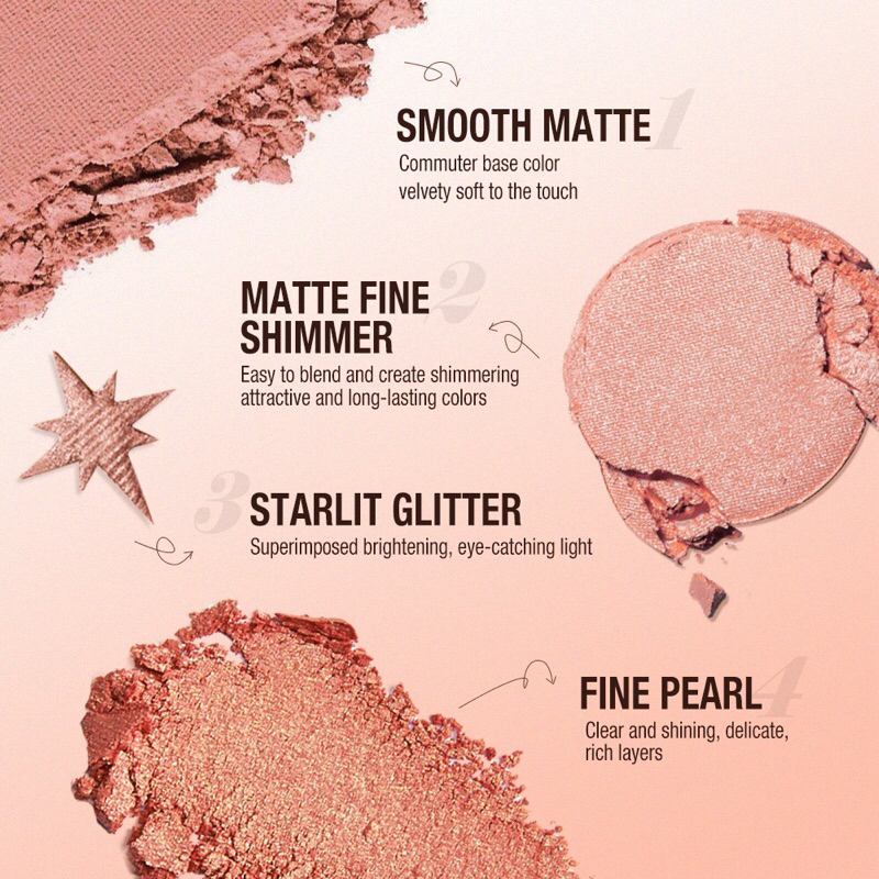 O.TWO.O 9 Warna Eyeshadow Palet Pigmen Tinggi Shine Matte Riasan Mata Anti Air Tahan Lama SC042