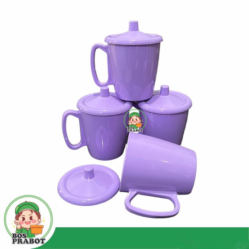 MUG MELAMIN DENGAN TUTUP 300ML  / CANGKIR MELAMIN TUTUP 300ML / CANGKIR KOPI /MUG MELAMIN LUCU