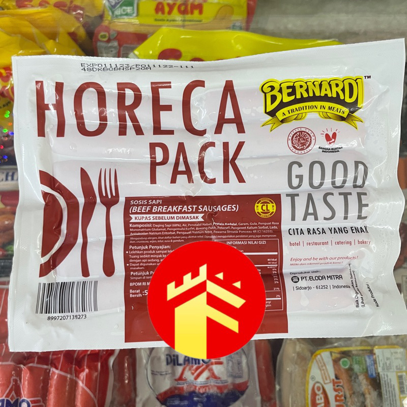 Jual Bernardi Horeca Pack Sosis Sapi Beef Breakfast Sausages 500 Gr