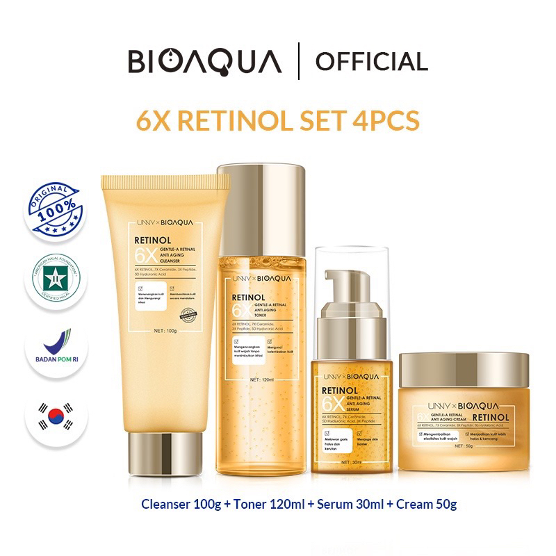 Jual BIOAQUA RETINOL SERIES (FACIAL WASH - TONER - SERUM - MOISTURIZER ...