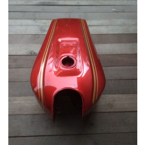 Tengki Tangki Honda GL 100 Merah maroon-Tangki tengki honda gl100 detail original bahan press tebal 