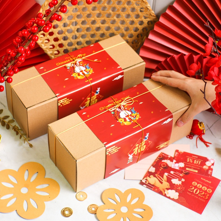 Hampers Imlek / CNY Hampers / Parcel Imlek - Oatmeal Cookies 3 Jar + FREE KARTU + TALI + VOUCHER + BUBBLE WRAP | LUCKYBITE