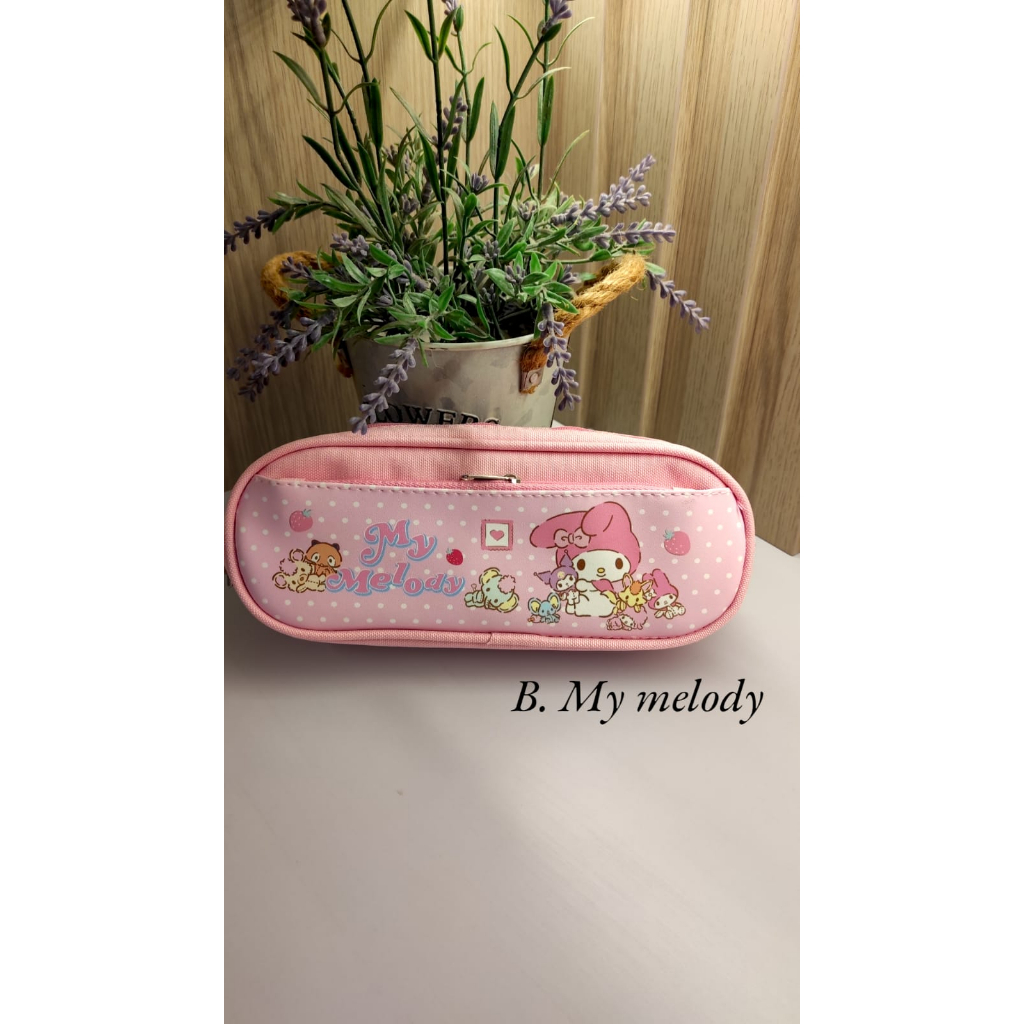 TEMPATT PENSIL PANSIL KAIN 2 RESELETING LUCU SANRIO PENSIL CASE KUROMI TEMPAT PENSIL HK HELLOKITTY POMPOMPURI ALAT TULIS KANTOR ATK @banyak