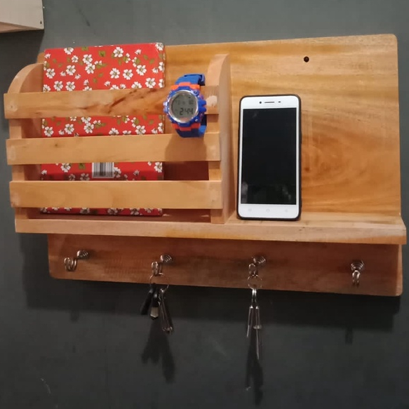Rak dinding kayu/tempat kunci/tempat buku