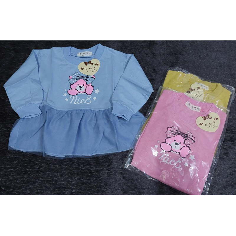 Atasan Tunik Tutu Anak Perempuan Import Size Baby-3 tahun
