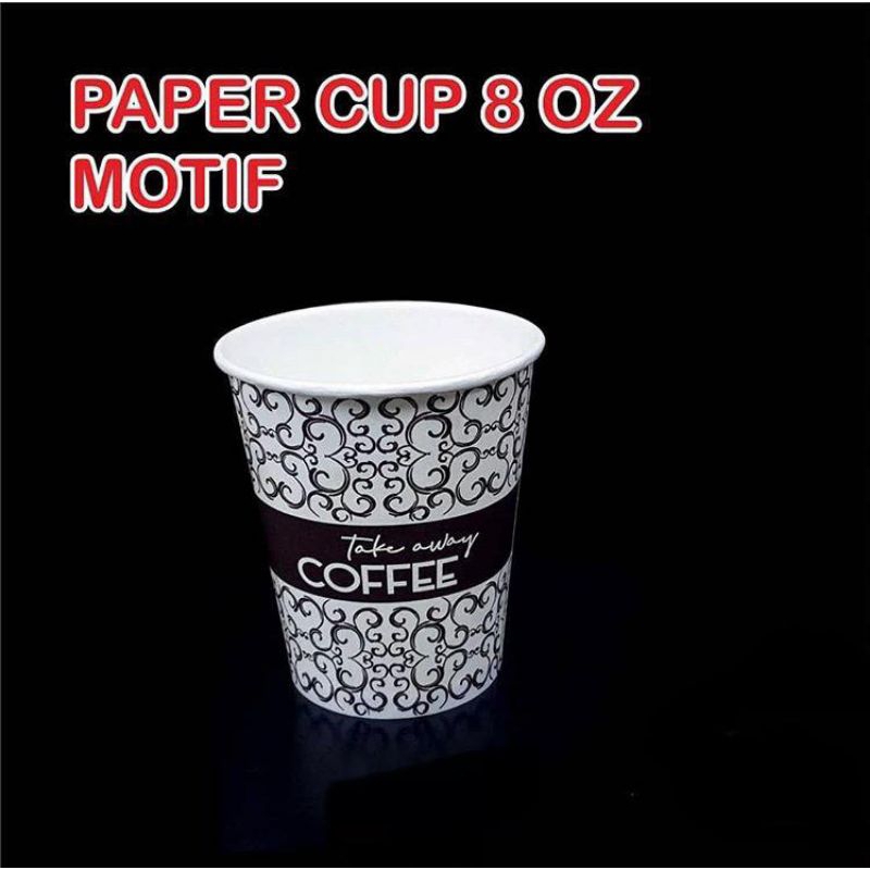 PAPER CUP 8 OZ MOTIF