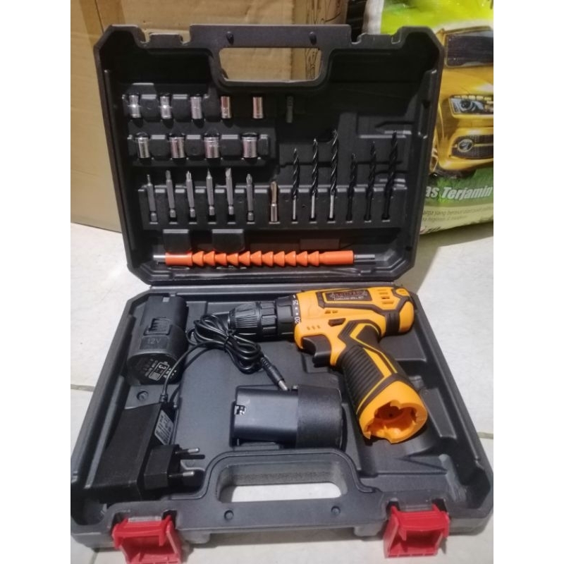 BOR BATERAI RUI KOREA TECHNOLOGY 12V 2 BATERAI CORDLESS DRILL SET 29PCS SEKELAS NRT-PRO