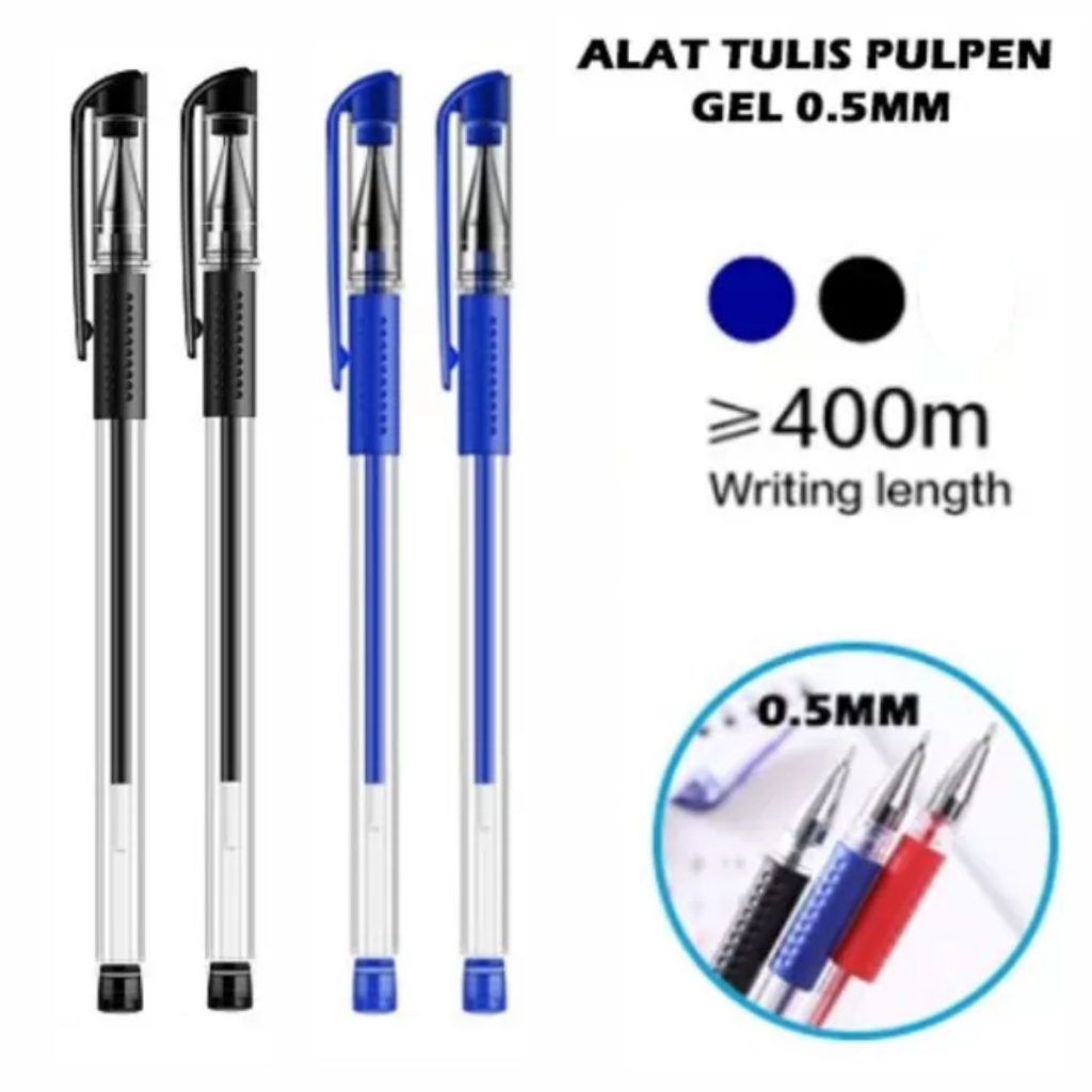 

Pulpen Gel Hitam Dan Biru 0.5 mm