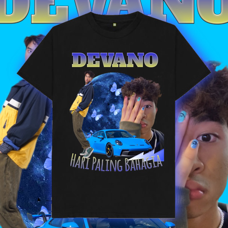 Kaos/T-Shirt Hitam Devano Danendra Dangdut Vintage Rap Tee Pria Wanita Nuchar Official
