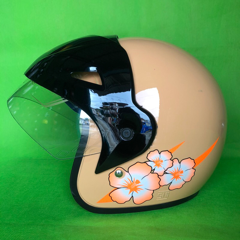 Helm pet Motif bunga
