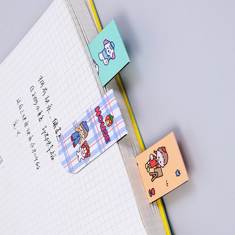 

pembatas buku magnetic motif kartun lucu penanda cartoon bookmark stationary karakter klip
