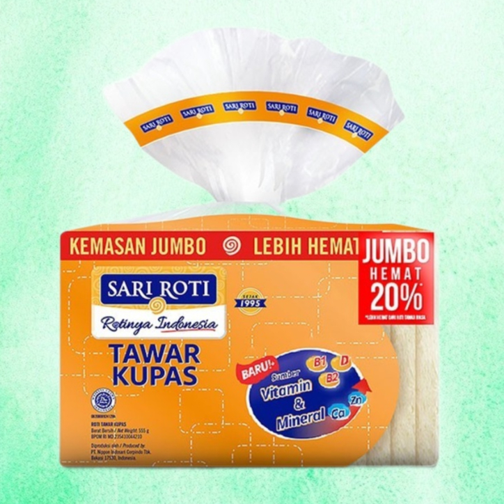 

SARI ROTI - Roti Tawar Kupas Jumbo - 300 gram