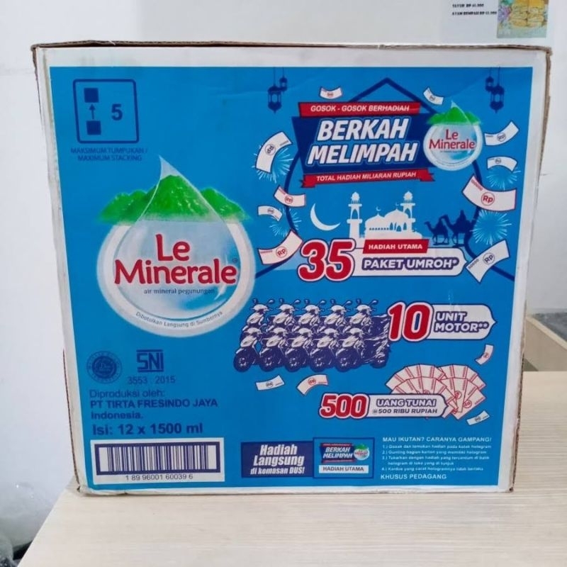 

Le Mineral Air Mineral Kemasan 1.5 Liter Isi 12 Pcs