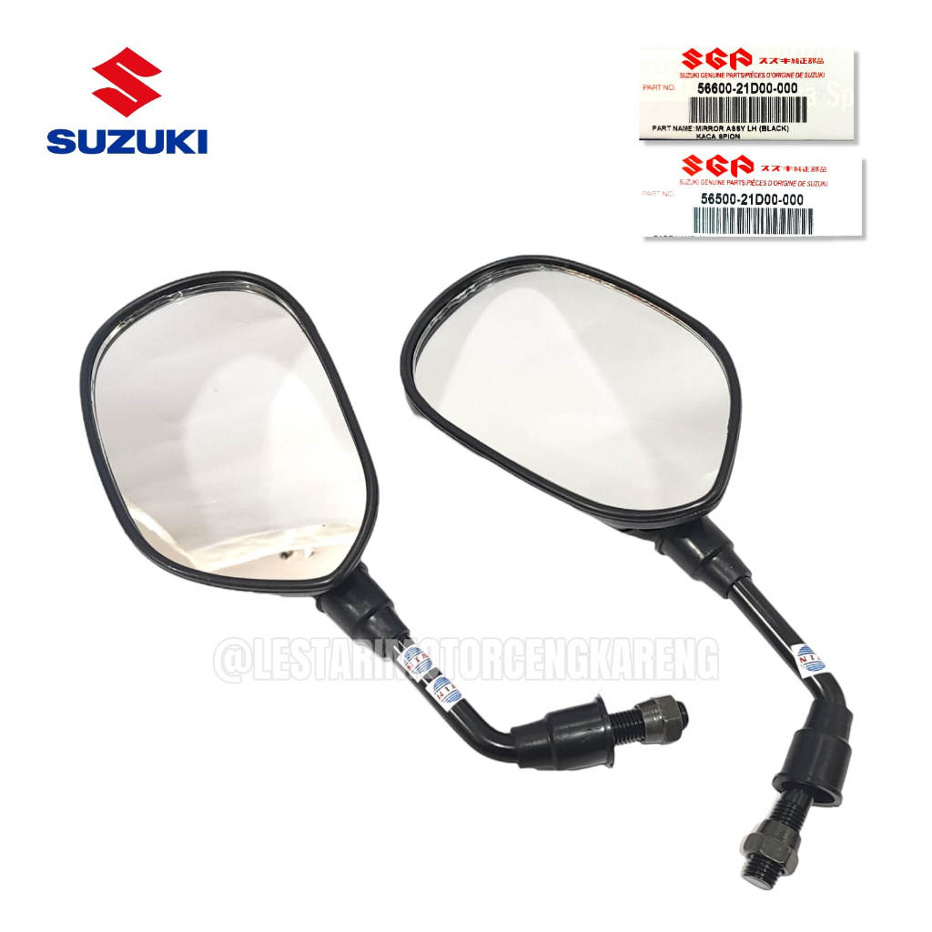 SPION SATRIA LUMBA HIU SET KANAN KIRI MIRROR GAGANG HITAM ASLI SUZUKI