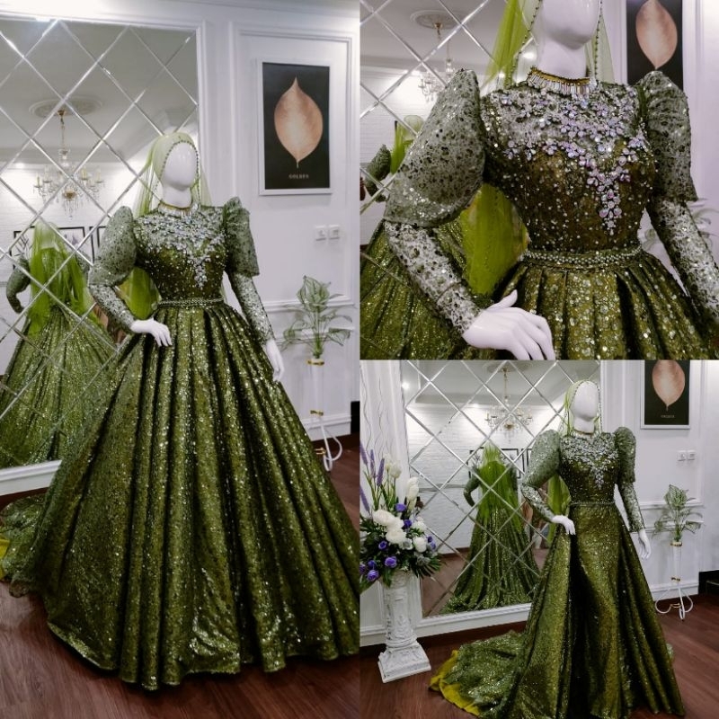 NEW GAUN PENGANTEN CRONOLIN 2 IN 1  /BAJU PENGANTIN MODEL TERBARU/GAUN SLIM DRESS/GAUN MODREN /GAUN PENGANTIN BEREKOR/WEDDING DRESS