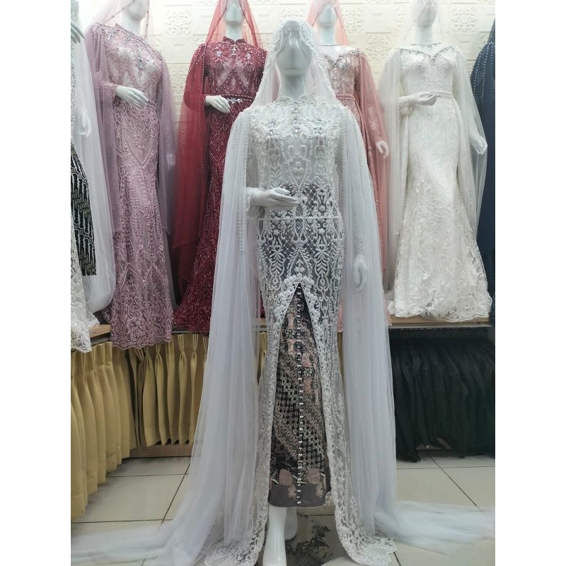 KEBAYA AKAD  BEREREKOR /KEBAYA AKAD ///GAUN WEDDING/GAUN PENGANTEN UKURAN BESAR/BAJU AKAD