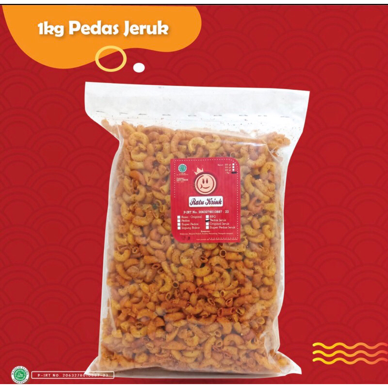 

Makaroni pedas jeruk 1 kilo Ratu Kriuk
