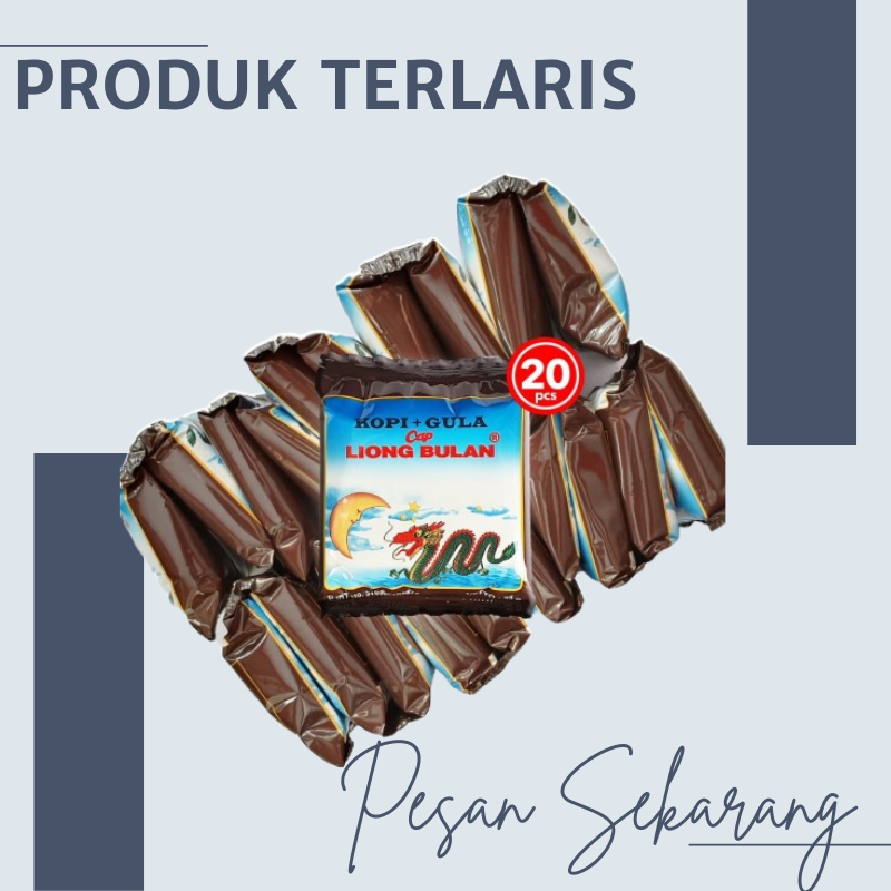 ViraL kopi liong Pakai gula bubuk aroma harum  20 bungkus/ Liong Bulan Kopi Bubuk plus Gula Tersedia