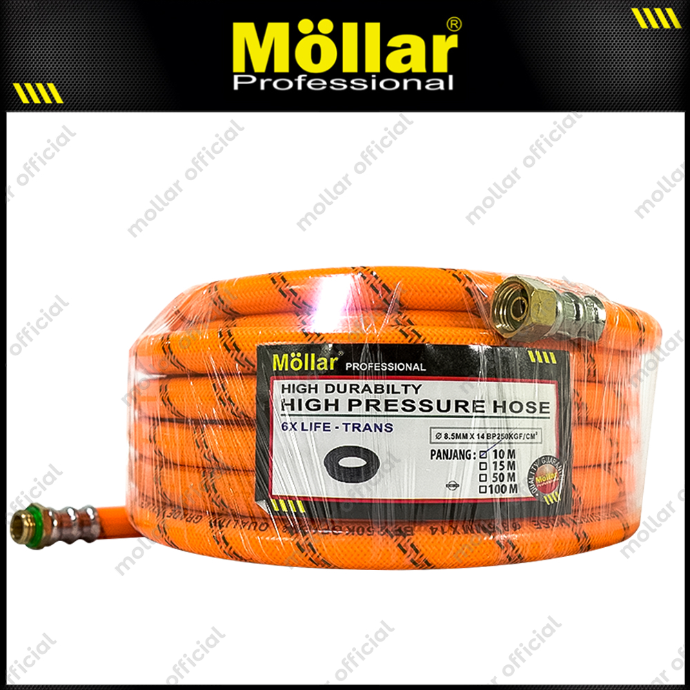 MOLLAR Selang Kompresor Angin Udara 250 Bar Steam Jet Cleaner 10 Meter Original