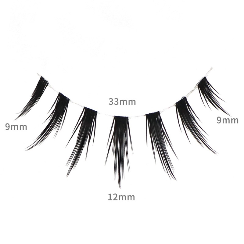 S22 - 3PASANG Air False Eyelashes Comic Eye Japanese Fake Eye Lashes Extension Clear Band Natural Nude Makeup Little Devil