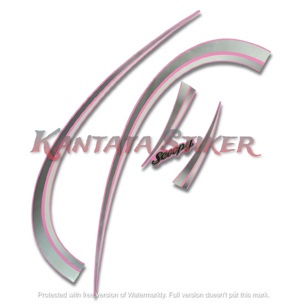 STIKER STRIPING LIS LES BODY MOTOR SCOOPY 2012 KARBU PINK STANDAR FULL SET