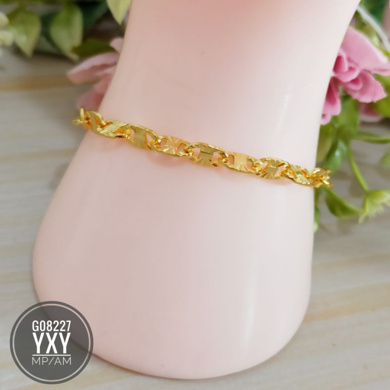Gelang Yaxiya rantai Pecah Kopi Bunga 24k G08227