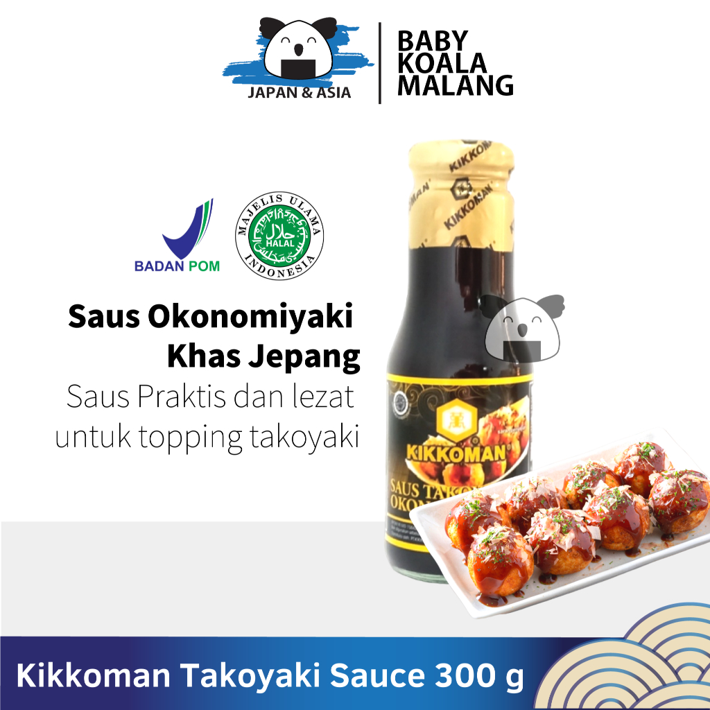 

KIKKOMAN Takoyaki sauce 300 g Halal | Saus Topping Takoyaki & Okonomiyakii..