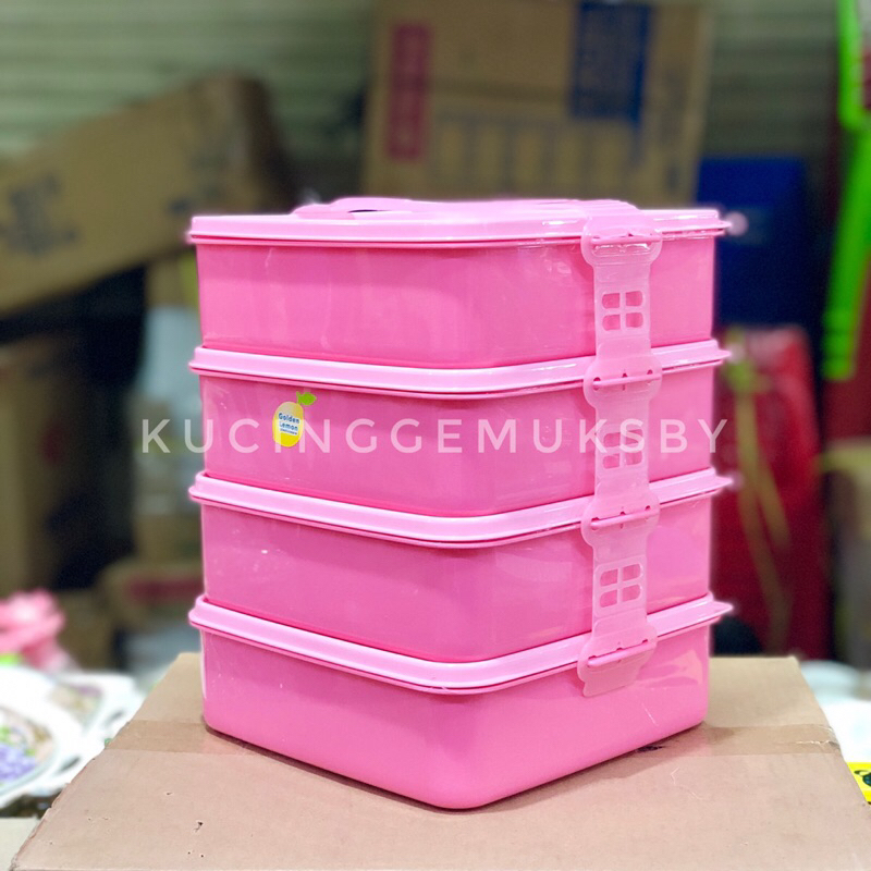 Rantang Piknik Plastik Susun 4 Golden Sunkist Lemon RPS 160-4