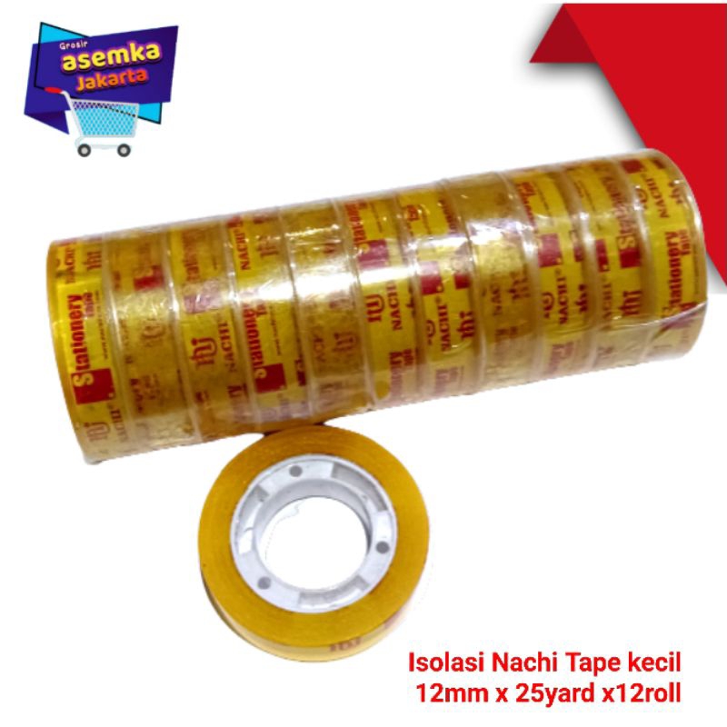 Isolasi Nachi Tape kecil 12mm x 25yard isi 12pcs