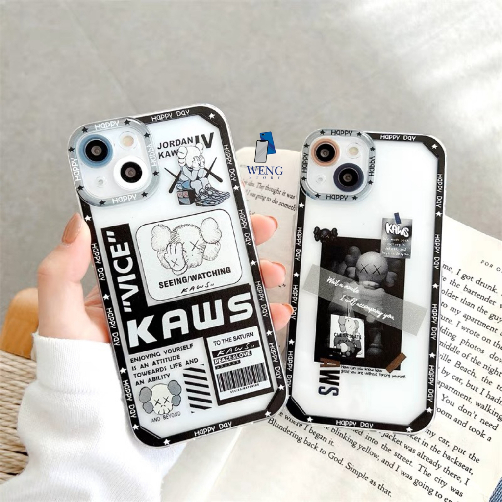 WENG Vice Kaws Case Lens Transparan For Oppo Realme Vivo Xiaomi Samsung Infinix