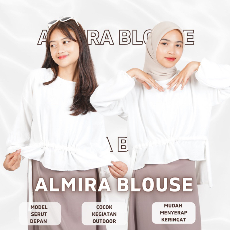 [BUY 1 GET 1] 11-15 November 2023 • Almira Blouse Oversize • Blouse Unik berkerut menyerap keringat