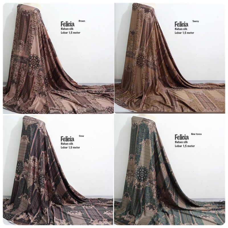 Kain silk motif FELICIA | kain batik modern | bahan batik bagus