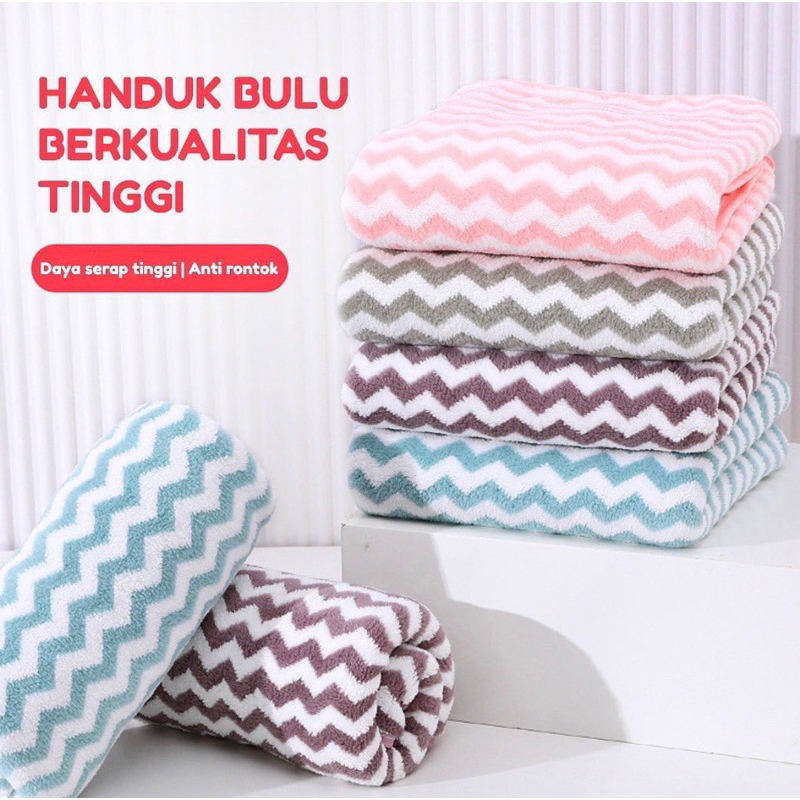 Handuk microfiber zigzag / handuk lembut