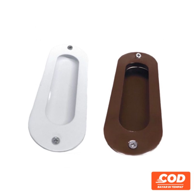 Tarikan Handle Pintu Dorong | Handle Tanam Stainless / Besi Oval