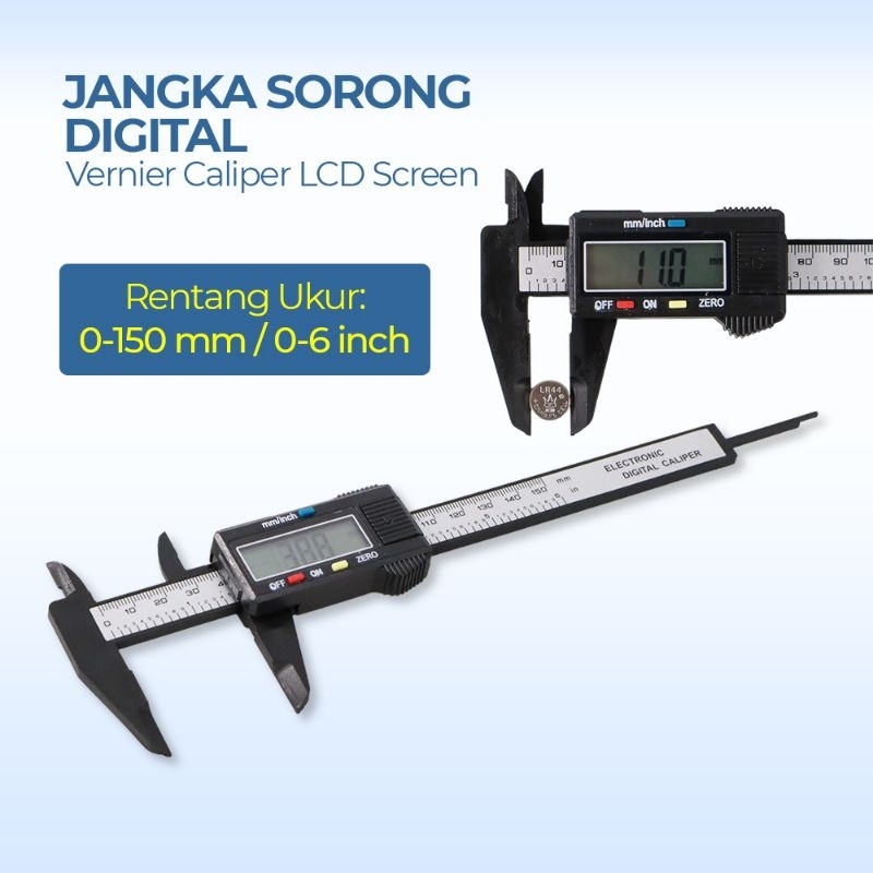 Sketmat Digital / Jangka Sorong / Sigmat Digital / Vernier Caliper with LCD - Black - Fiber Carbon