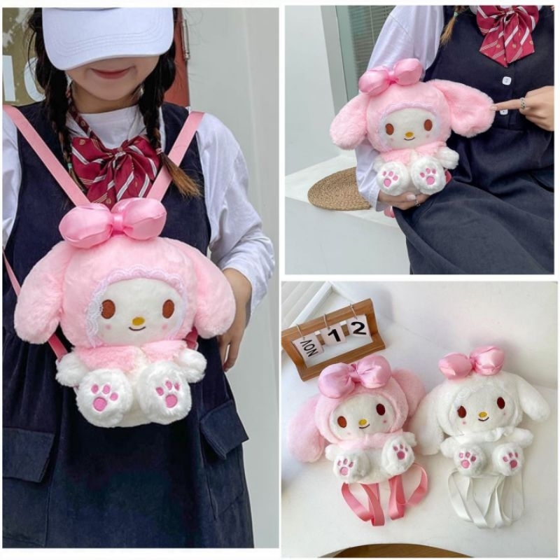 Tas Boneka Ransel Wanita Karakter Melodi Kelinci - Backpack Melody Mewah Lucu Tas anak dewasa