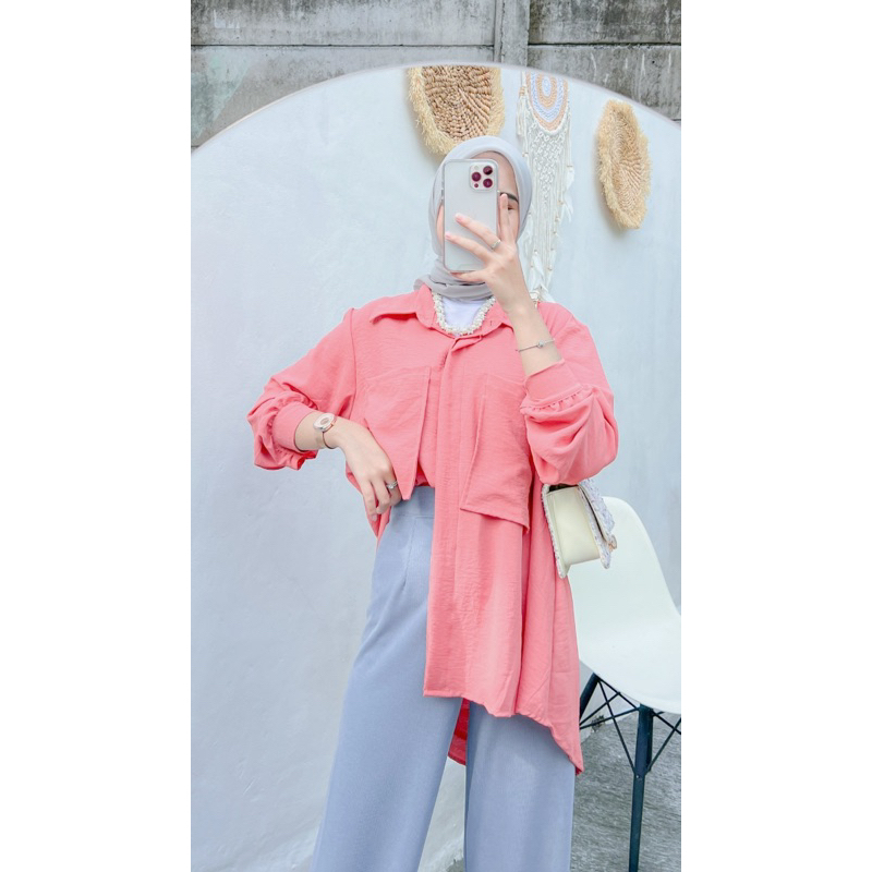 Nindi Top | Atasan Wanita Kekinian | Blouse Bahan Cringkle Air Flow | Baju Wanita Casual | OOTD Remaja