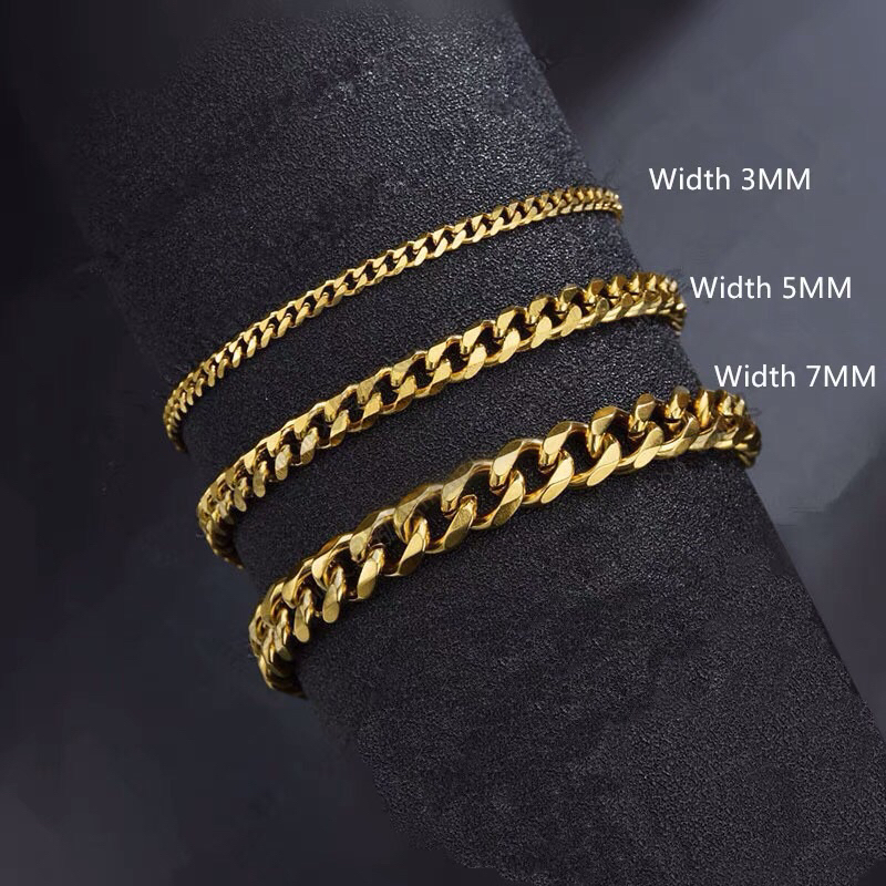 GELANG TITANIUM STANLEES STELL PRIA WANITA MODEL RANTAI ANTI KARAT TIDAK LUNTUR