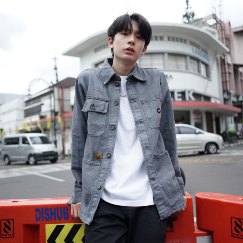 Wolv Streetwear Trucker Denim Grey