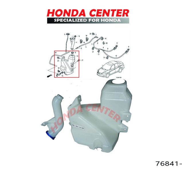 tabung tangki botol air wiper tank washer honda accord cp2 2008 2009 2010 2011 2012