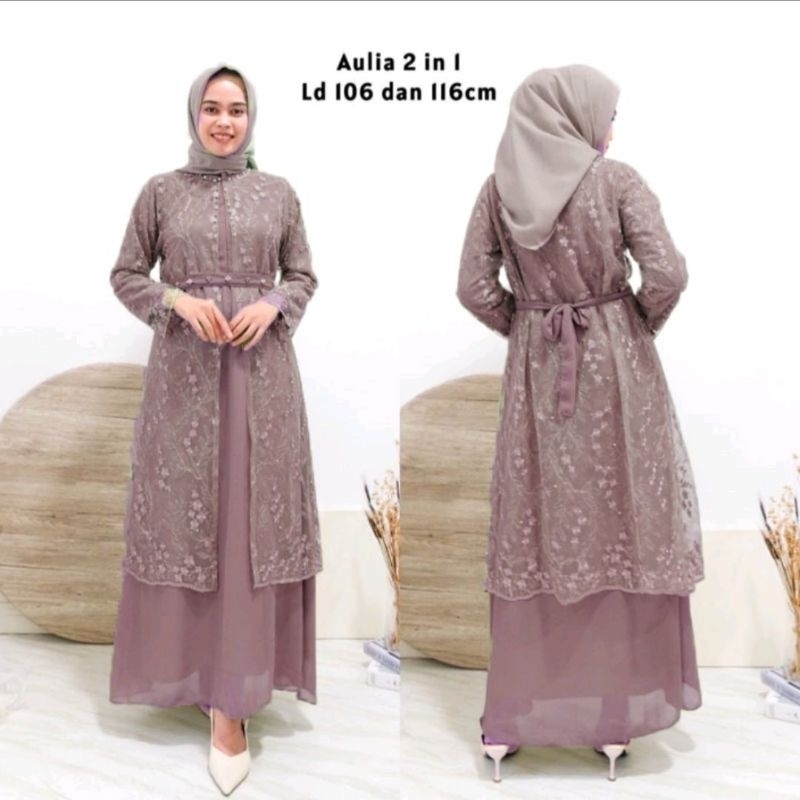 Sartika Dress Aulia 2in1 Brokat Premium Dress Brokat Kondangan Dress Tile Dress Kondangan Dress Kondangan Wedding Dress Gamis Brukat Gamis Brokat Jumbo Dress Layer Muslimah Brukat Cantik Mix Mutiara