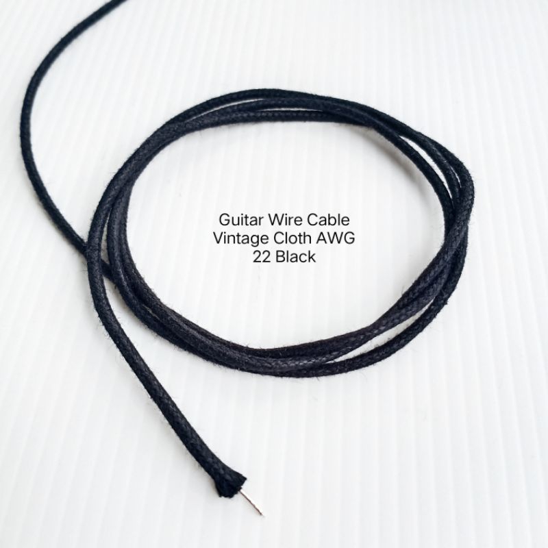 Guitar Wire Cable Vintage Cloth AWG 22 Black