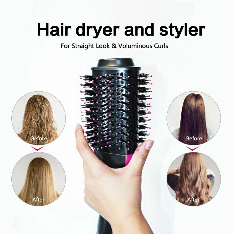 KD 1 One Step Hairdryer And Style Hot Air Brush / Catokan Blow Pengering Rambut / Sisir Catok Dan Hairdryer 3in1 / Hot Air Brush 3in1 Alat pengering, Pelurus, dan Pengeriting Rambut