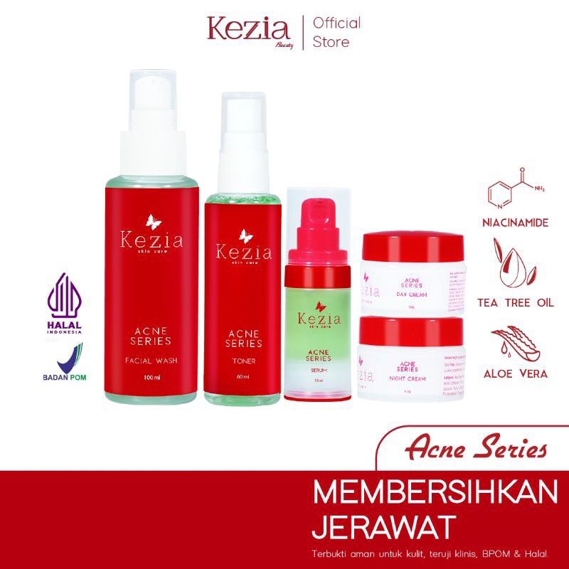 KEZIA SKINCARE PAKET/ECER WHITENING/ACNE/DARKSPOT